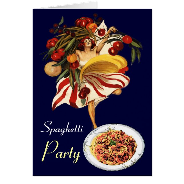 CARTÃO DANÇA DO PARTIDO ESPAGUETE, COZINHA ITALIANA E TOM (Frente)