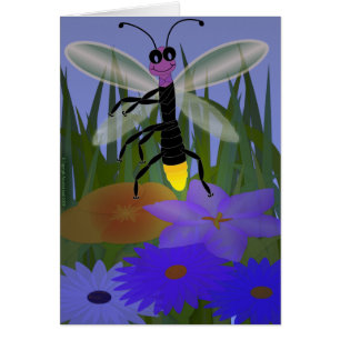 Cartão Dança do vaga-lume em flores