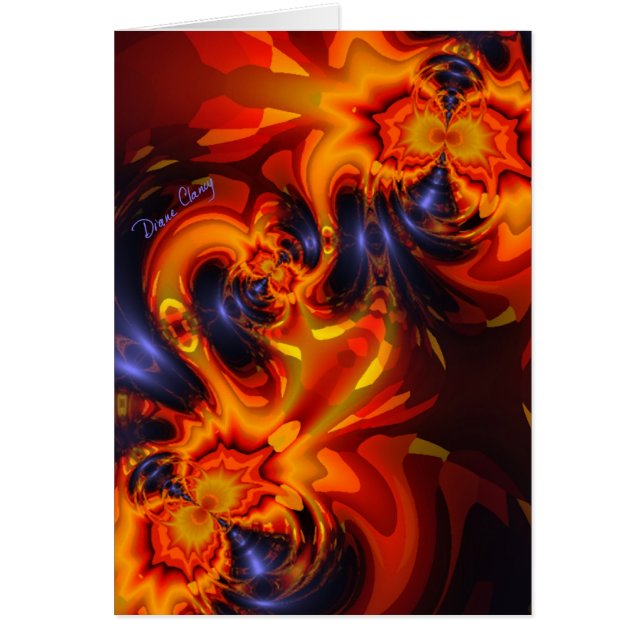 Cartão Dança dos dragões - índigo & olhos ambarinos (Frente)