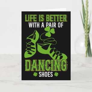 Cartão Dança Irlandesa Com Um Par De Sapatos Dança A Pé I