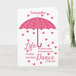 Cartão Dança Motivacional De Cotação Na Chuva