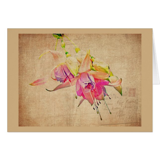 Cartão Dança No Vento - Flores De Fuchsia (Frente Horizontal)