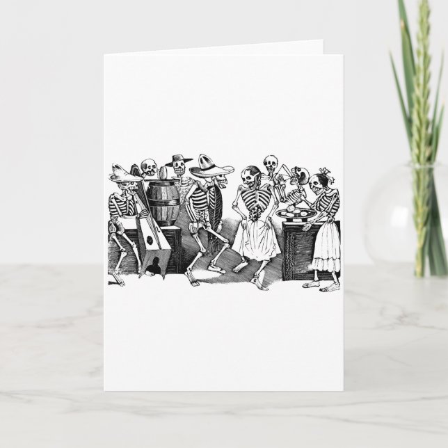 Cartão "Dançando o Jarabe no outro mundo " (Frente)