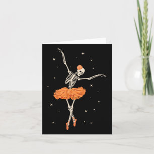 Cartão Dançando Skeleton Ballerina Balé Dance Halloween