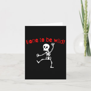 Cartão Dançando Skeleton Halloween Engraçado Bone Wild