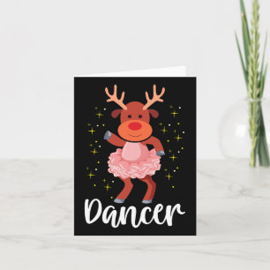 Cartão Dançarina de dança de natal Reindeer Cute Deer Dan