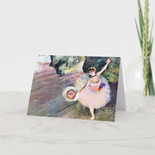 Cartão Dançarina de Edgar Degas com Buquê de Flores