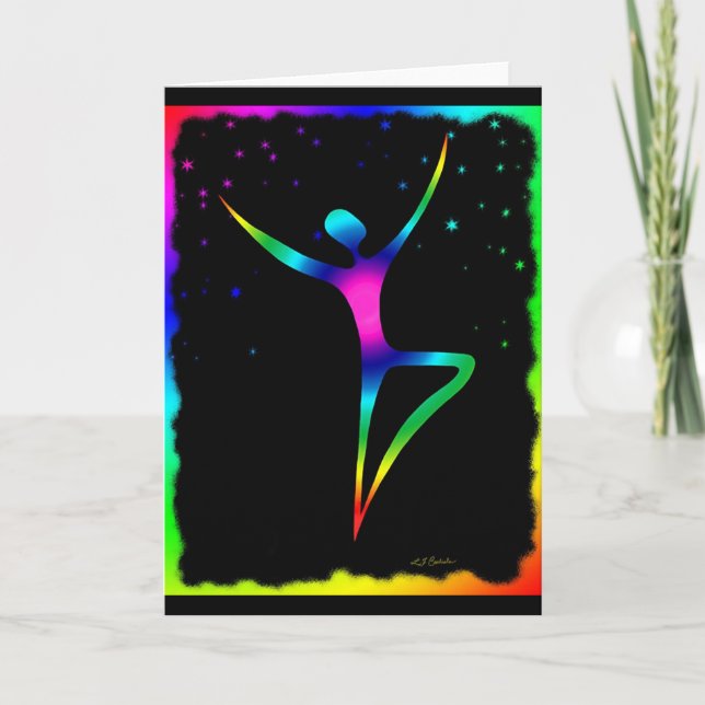 Cartão Dançarino 1 do arco-íris (Frente)