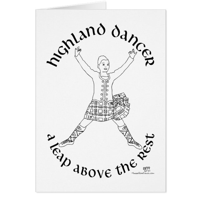 Cartão Dançarino da Escócia Highland (Frente)