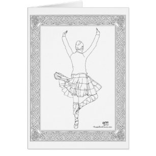 Cartão Dançarino da Escócia Highland