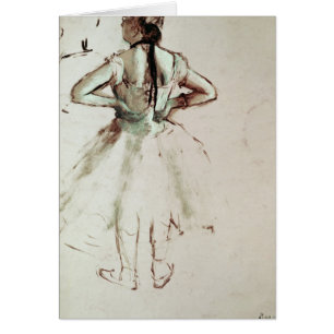Cartão Dançarino de Edgar Degas visto da parte traseir