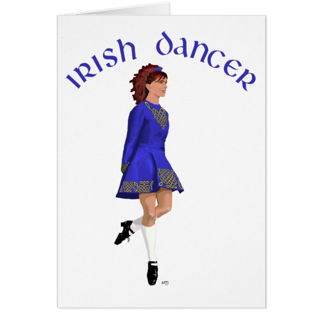 Cartão Dançarino Irlandês - Azul (Frente)