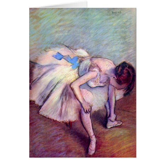 Cartão Dançarino sentado por Edgar Degas, Arte Balé de Vi (Frente)