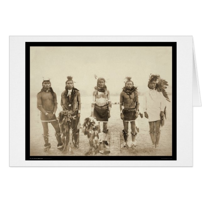 Cartão Dançarinos de Grass Indianos Miniconjou SD 1890 (Frente Horizontal)