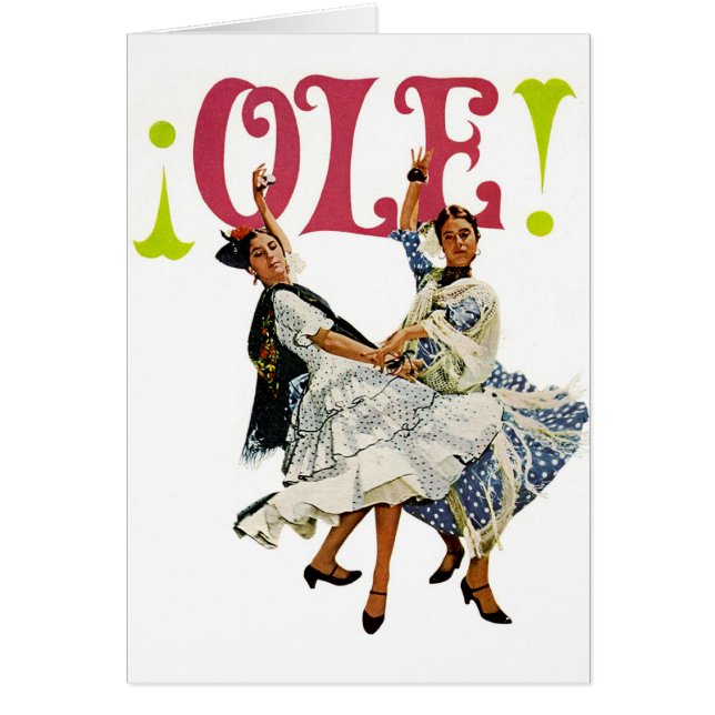 Cartão Dançarinos espanhóis do Flamenco das mulheres (Frente)