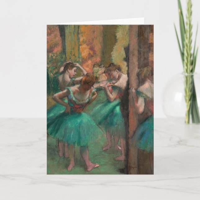 Cartão Dançarinos, Rosa e Verde | Edgar Degas (Frente)