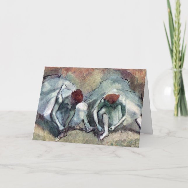 Cartão Dançarinos sem Calçados por Edgar Degas (Frente)