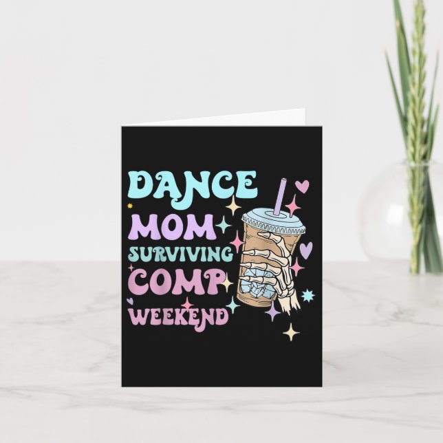 Cartão Dance Mãe Fins de Semana Computadores de Café (Frente)