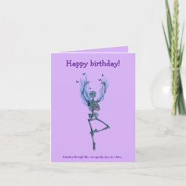 Cartão Dancing Blue Skeleton Humorous Happy Birthday