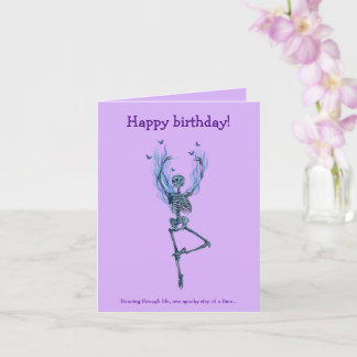 Cartão Dancing Blue Skeleton Humorous Happy Birthday