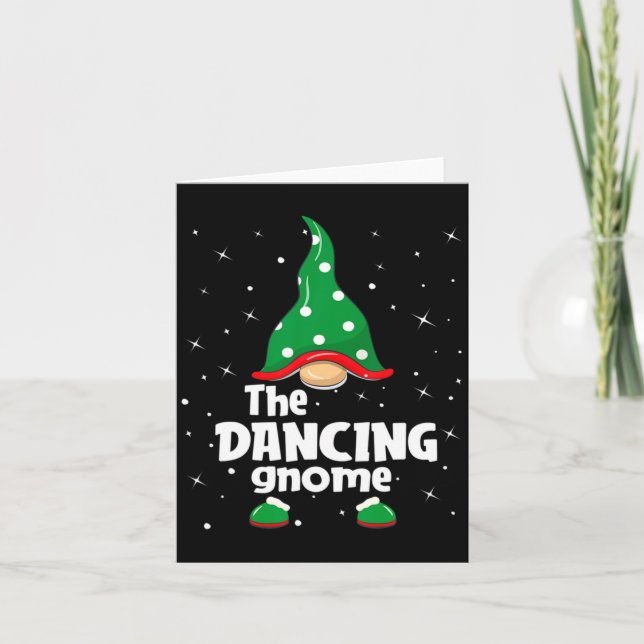 Cartão Dancing Gnome Family Matching Christmas Funny Paja (Frente)