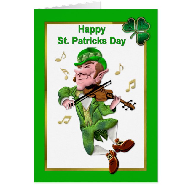 Cartão Dancing Leprechauun (Frente)