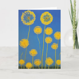 Cartão Dandelion Amarelo e Azul