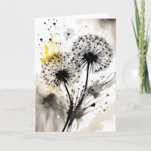 Cartão Dandelion - Flores aquarela