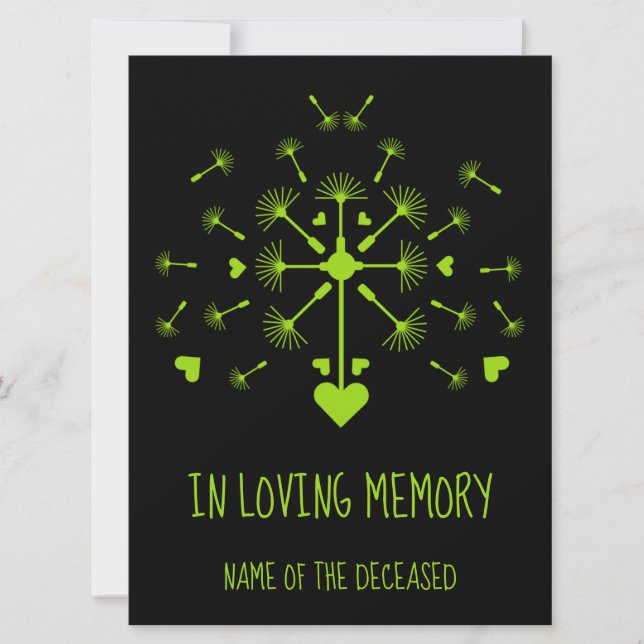 Cartão Dandelion In Wind In Loven Memory Wooden Bo (Frente)