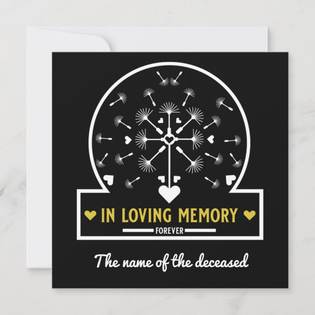 Cartão Dandelion In Wind In Loving Memory Card (Frente)