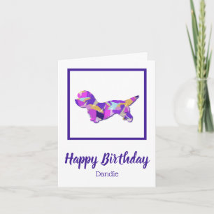 Cartão Dandie Dinmont Dog Silhouette Cute PPY&B Birthday