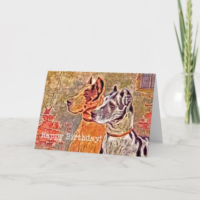 Cartão Dane Grande Antigo, Feliz Aniversário (Frente)