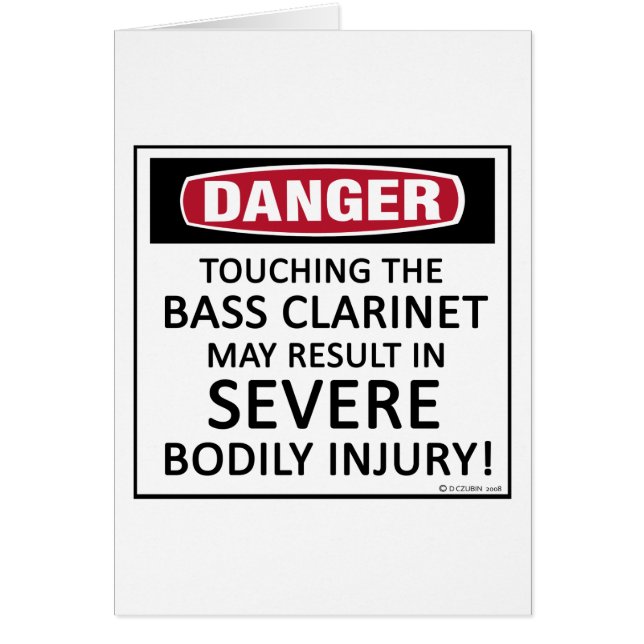 Cartão Danger Bass Clarinet (Frente)