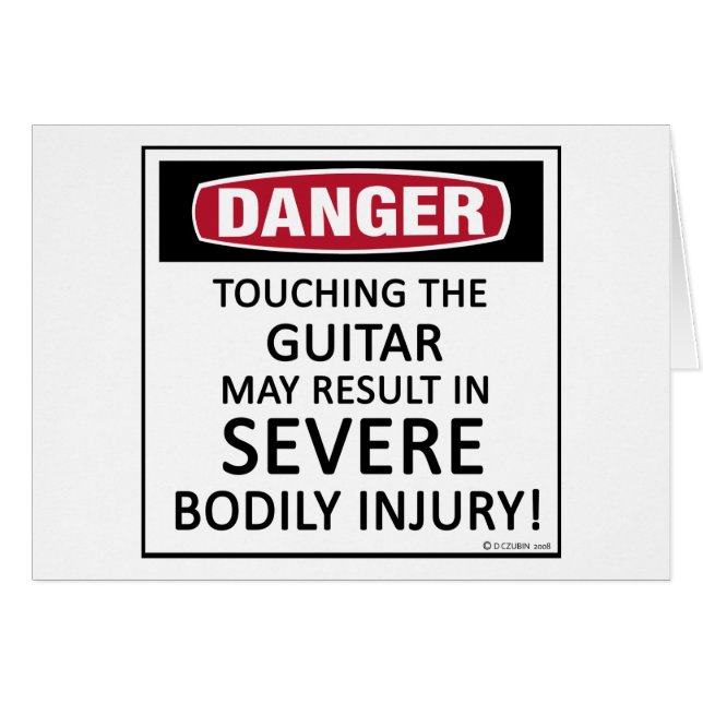 Cartão Danger Guitar (Frente Horizontal)