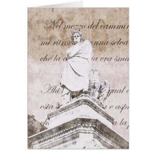 Cartão Dante Alighieri com versos do inferno, C divino