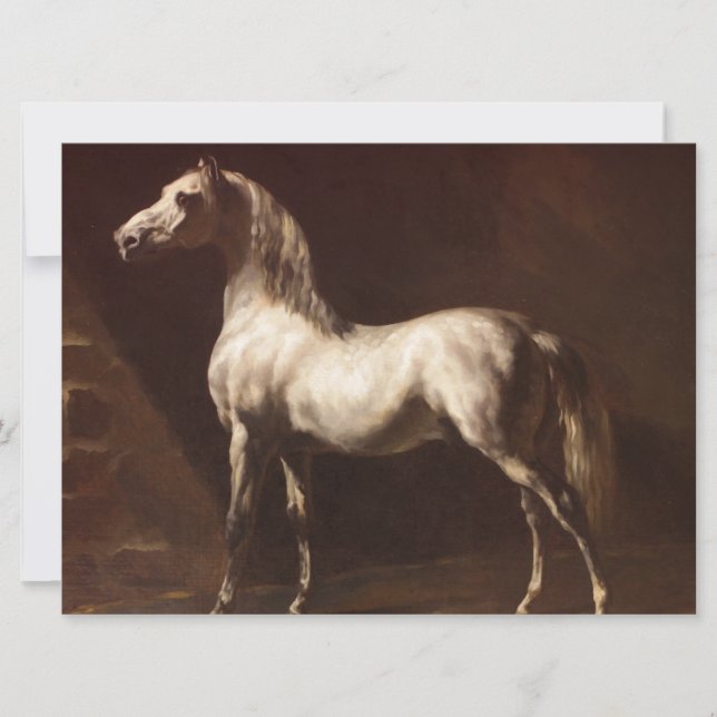 Cartão Dapple Cinza Horse (por Théodore Géricault) (Frente)