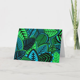 Cartão Dark Jungle Leaves