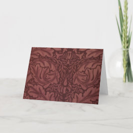 Cartão Dark Red Acanthus Leaves (por William Morris)