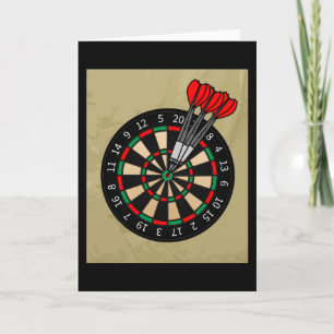 Cartão Dartboard Dart Player With Darts Arrows