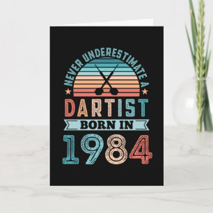 Cartão Dartist nascer 1984 Darts-aniversário de 40 anos -