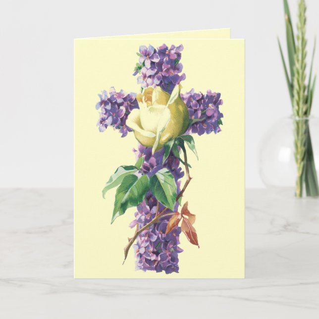 Cartão das bênçãos da páscoa do vintage - (Frente)