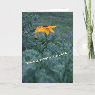 Cartão das citações da flor do amarelo da solidão