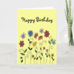 Cartão das flores & das borboletas do feliz<br><div class="desc">Comemore esse aniversário especial com este cartão.  Mude o cumprimento de modo que seja direito para você.  Este cartão é perfeito para toda a senhora especial em seu incluir da vida; avó,  tias,  mães,  mãe-em leis e em irmãs.</div>