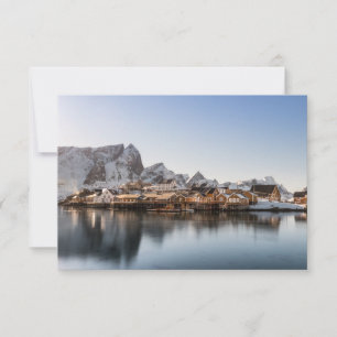 Cartão das Ilhas Lofoten da Noruega