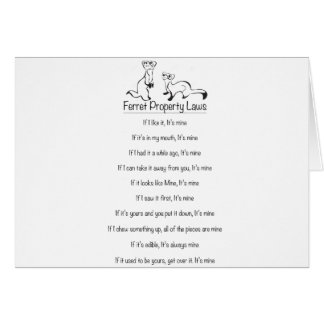 Cartão das leis da propriedade da doninha