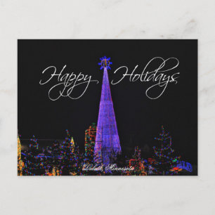 Cartão das luzes de Natal de Duluth Minnesota