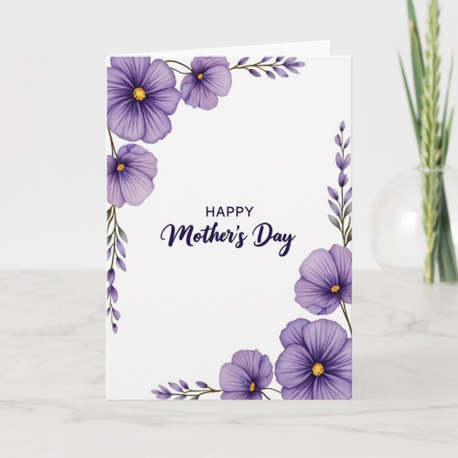 Cartão das Mães Florais Pintadas (Frente)