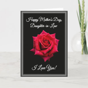 Cartão das Mães Rosa Negra de Veludo