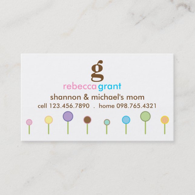 Cartão das "mamães" da papoila (Frente)