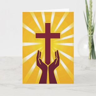 Cartão das Mãos da Oração da Luz Sagrada